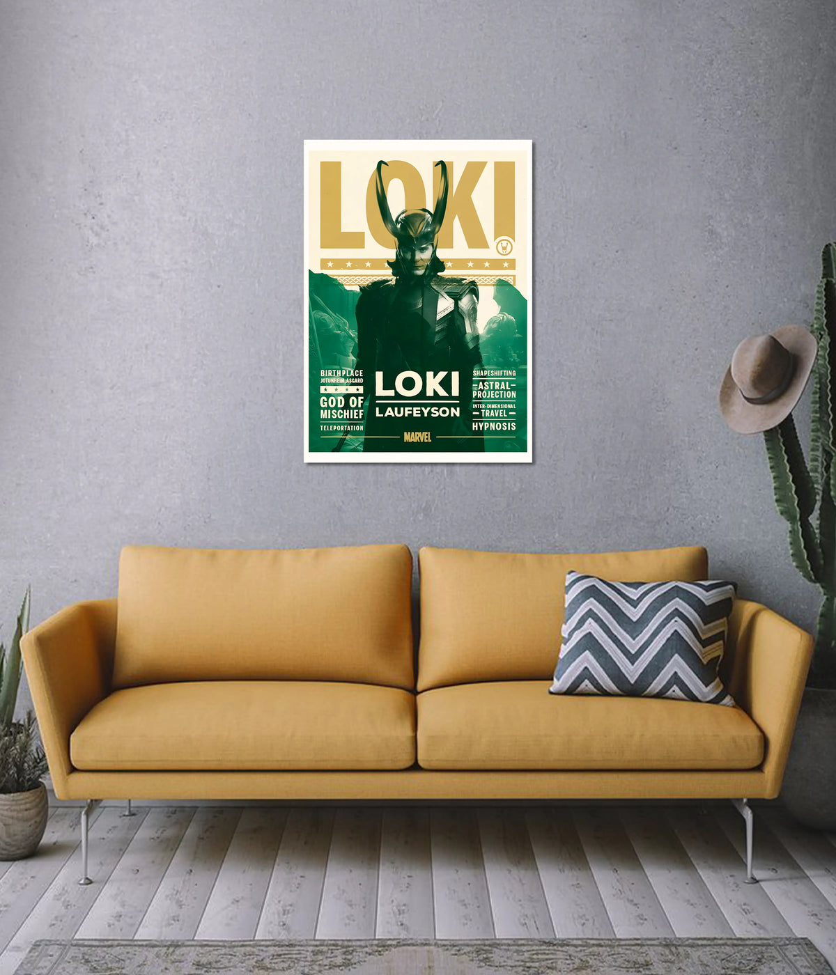 Loki Laufeyson – God of Mischief Marvel Wall Poster on Wall - Everanta