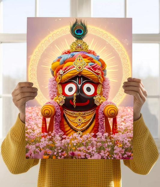 Lord Jagannath Devotional Wall Poster Holding Image - Everanta