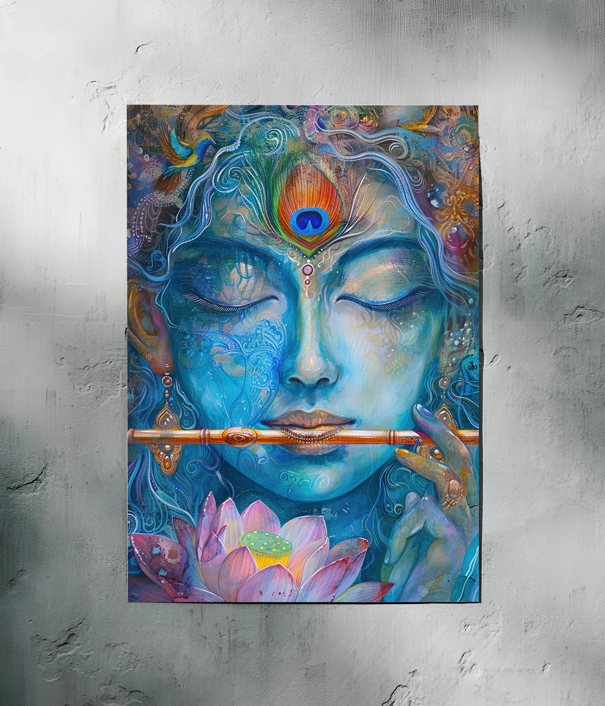 Lord Krishna metal poster online - Everanta