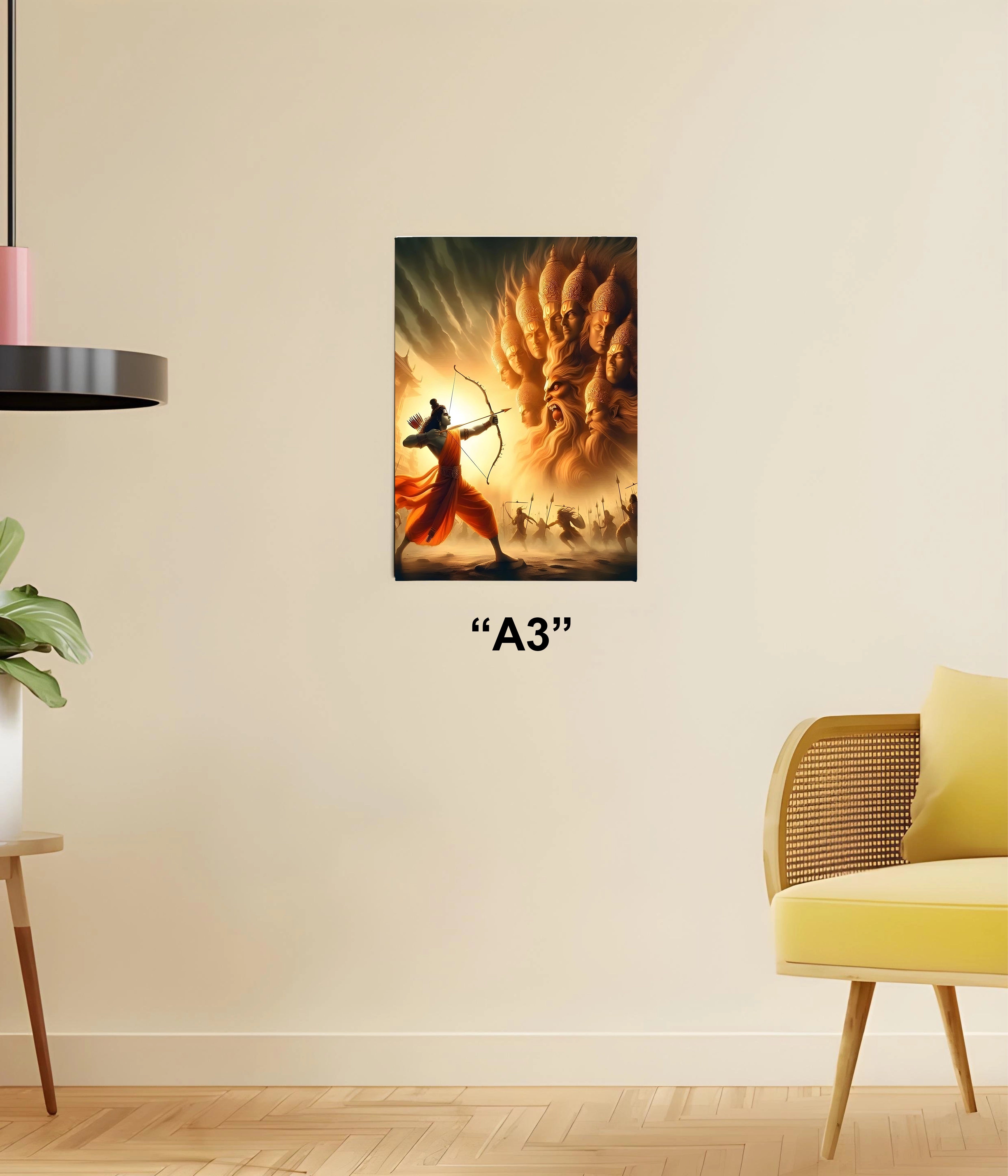 Lord Rama vs Ravana – The Ten-Headed Duel Wall Poster A3 Size - Everanta