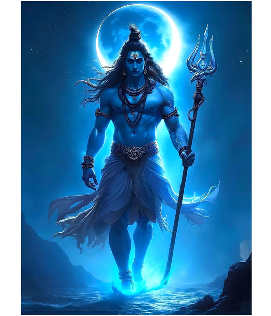 Lord Shiva Under Moonlight – Devotional Poster Main Image - Everanta