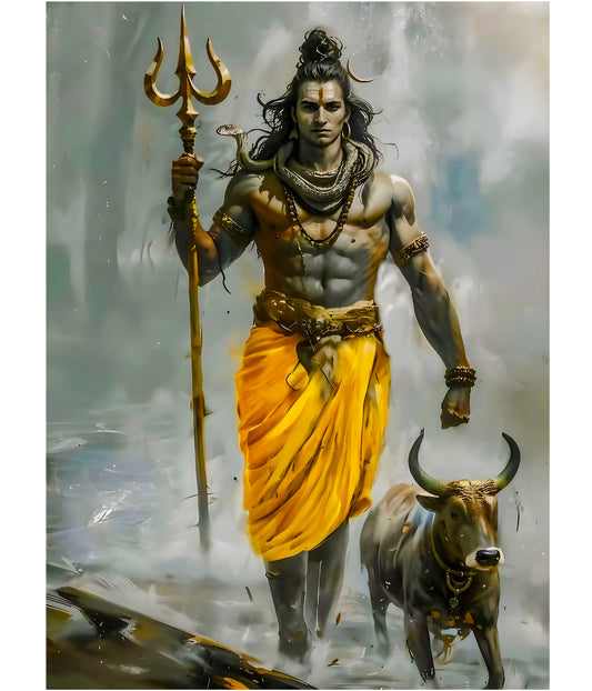 Lord Shiva Walking with Nandi – Devotional Poster Main Image - Everanta