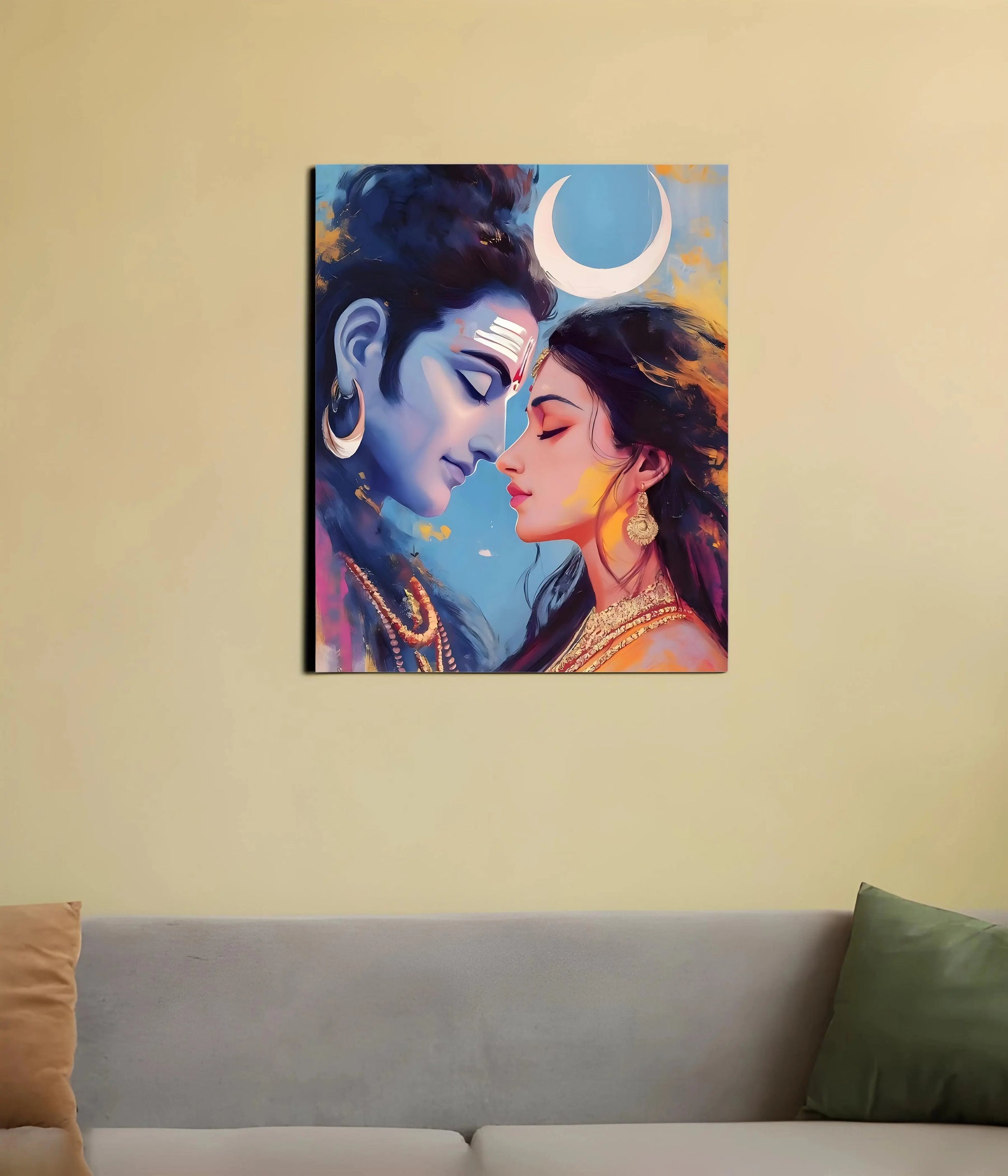 Lord Shiva and Parvati Canvas Print 16x20 Inches