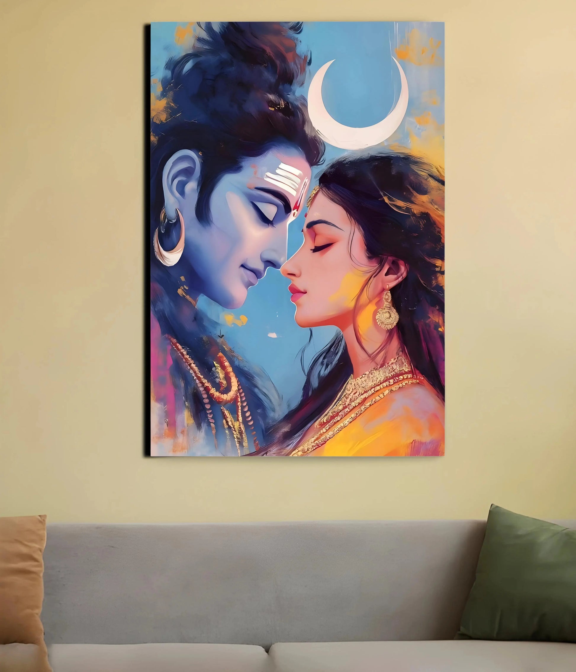 Lord Shiva and Parvati Canvas Print 20x30 Inches