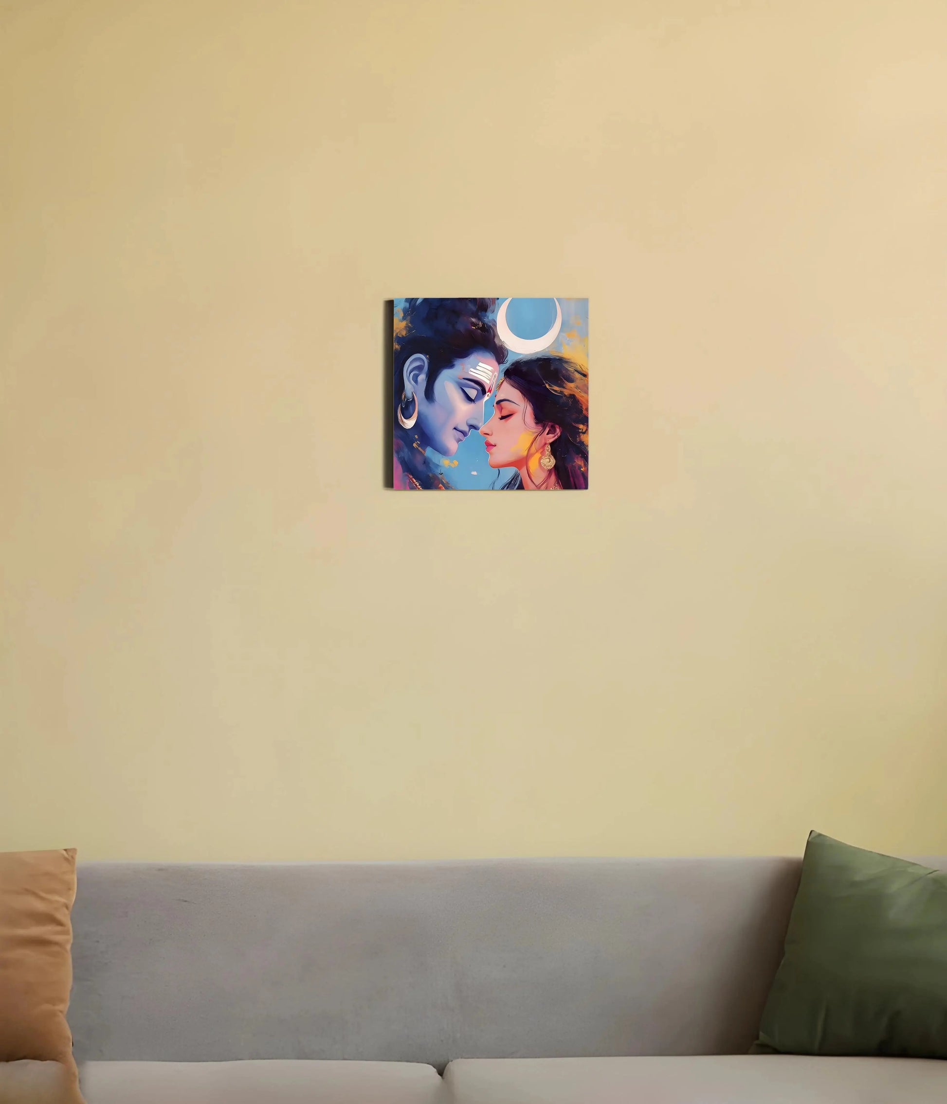 Lord Shiva and Parvati Canvas Print 8x8 Inches