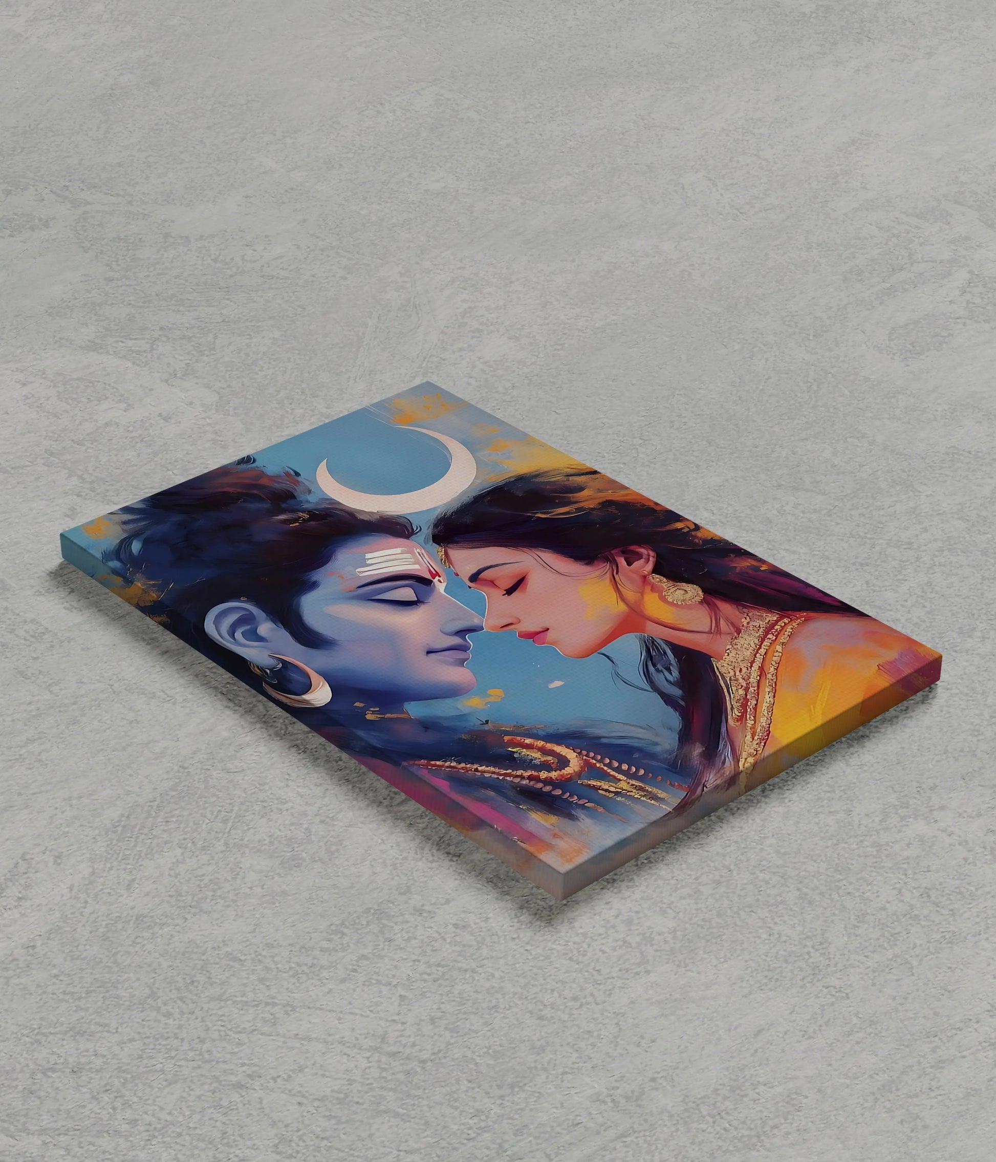 Lord Shiva and Parvati Canvas Print Bottom Look
