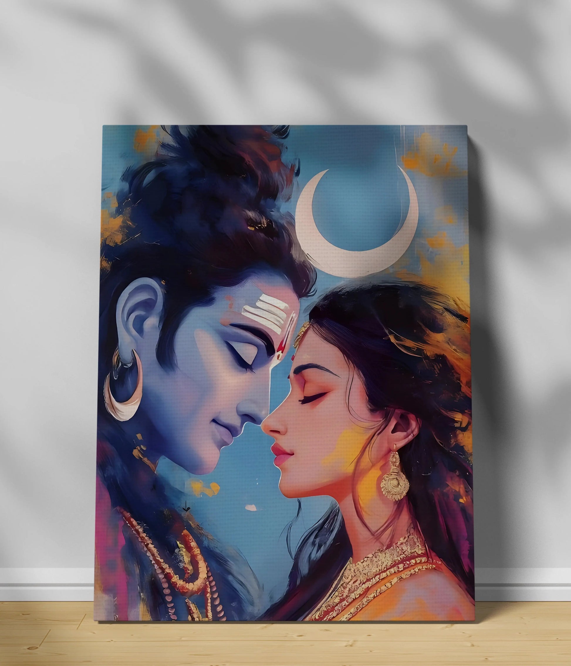 Lord Shiva and Parvati Canvas Print Font Look