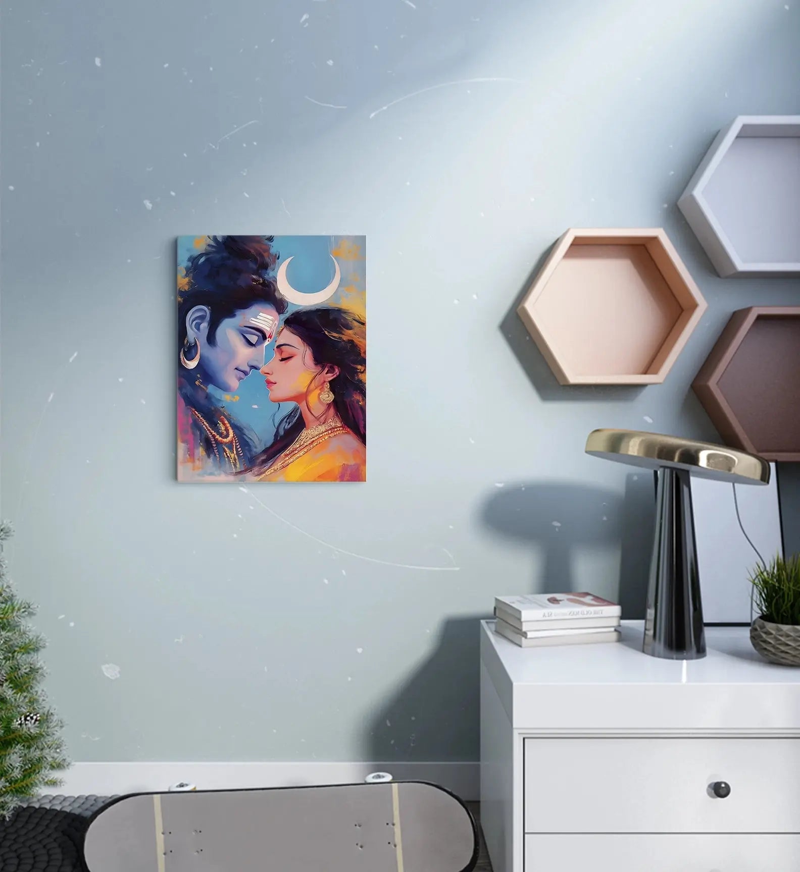 Lord Shiva and Parvati Canvas Print Living Room Look