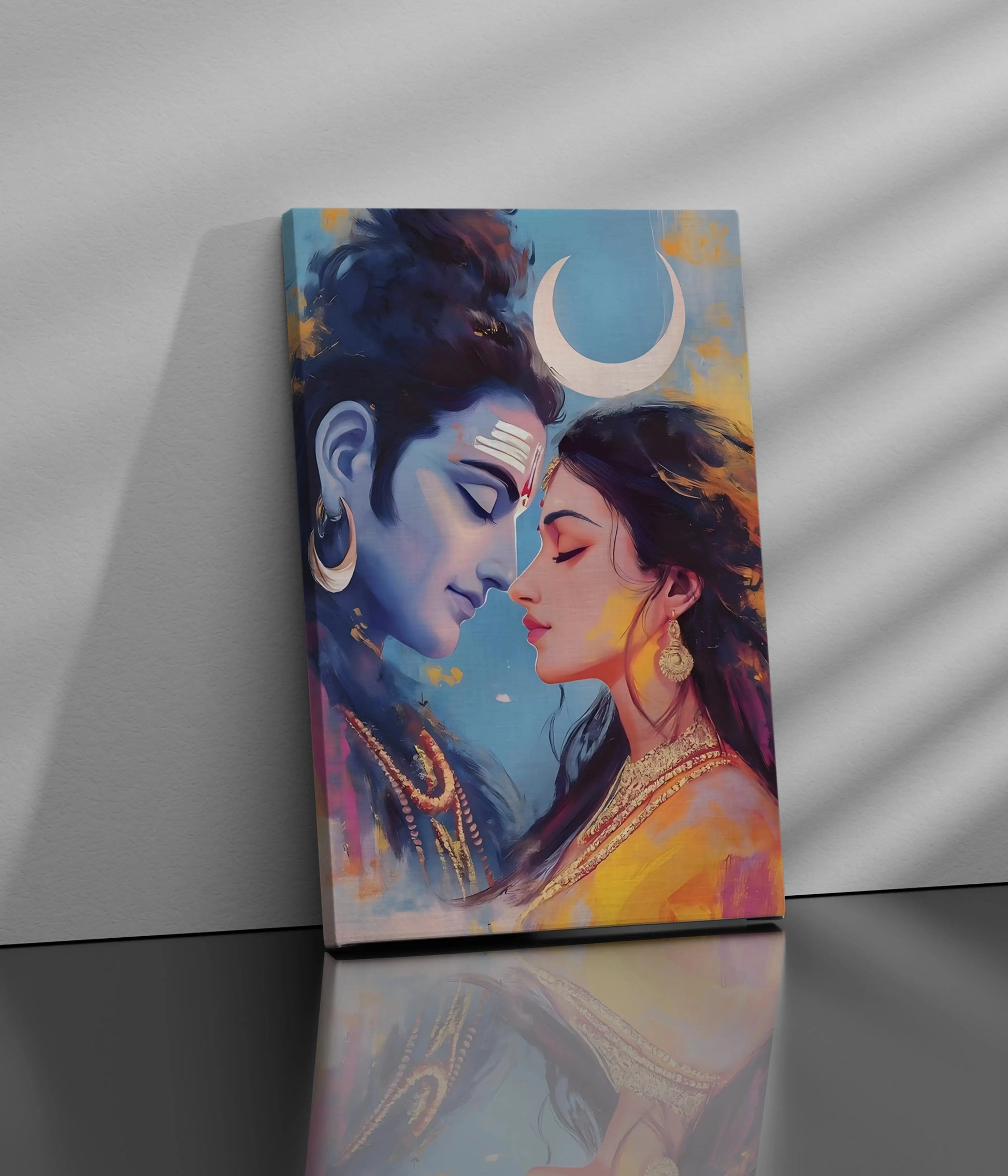 Lord Shiva and Parvati Canvas Print Side Look