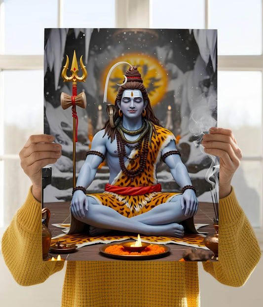 Lord Shiva in Himalayas – Devotional Poster holding Image - Everanta