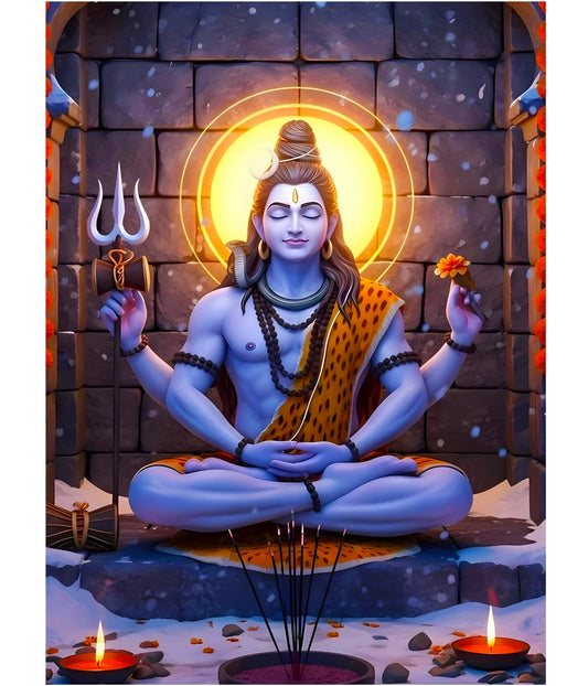 Lord Shiva in Temple – Devotional Poster Main Image - Everanta
