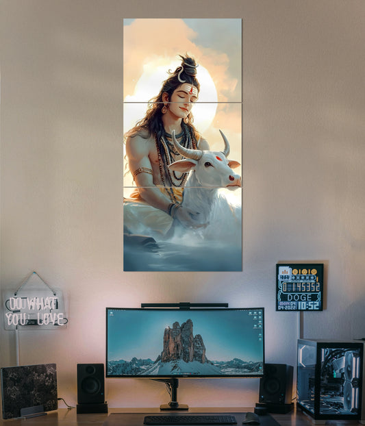 Lord Shiva with Nandi – Devotional Split Poster Main Image - Everanta