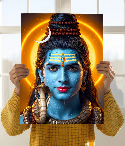 Lord Shiva with Serpent – Devotional Poster Holding Image - Everanta