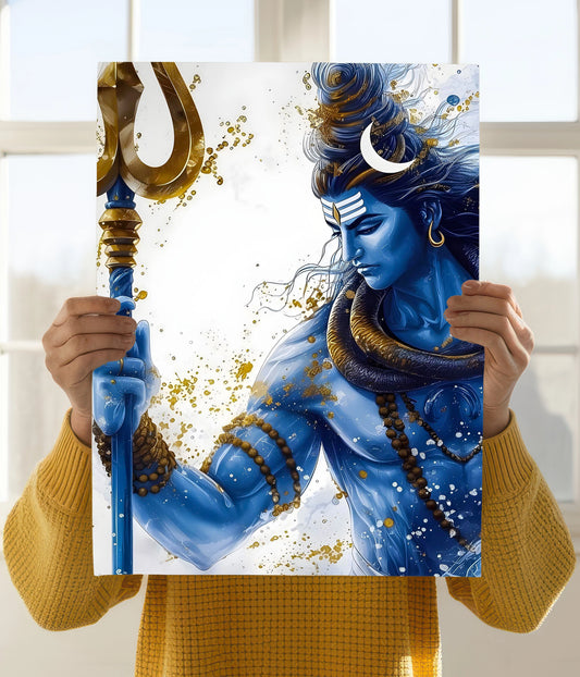 Lord Shiva with Trishul – Devotional Poster Holding Image - Everanta
