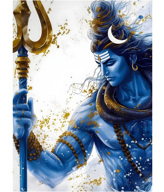 Lord Shiva with Trishul – Devotional Poster Main Image - Everanta