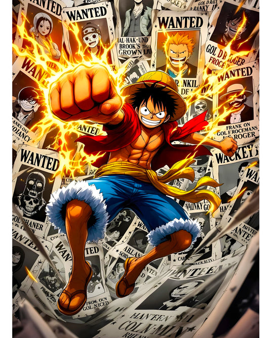 Luffy Wanted Punch – One Piece Action Poster Main Image - Everanta