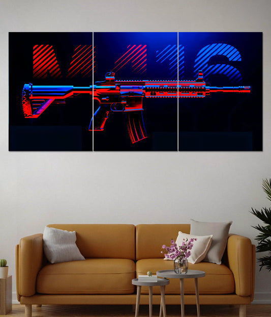 M416 Split Poster – Neon Gaming BGMI Weapon - Everanta