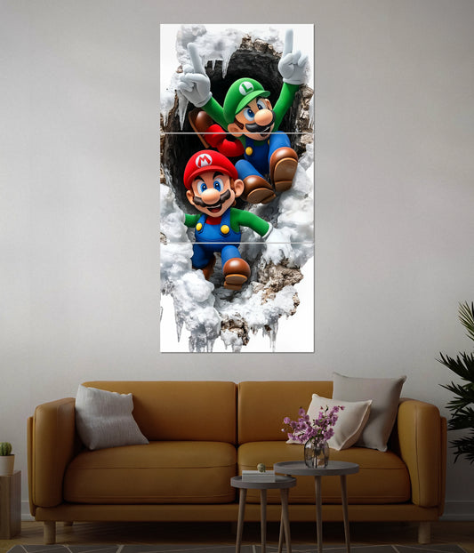 Mario Bros. Adventure – Gaming Split Wall Poster Main Image - Everanta