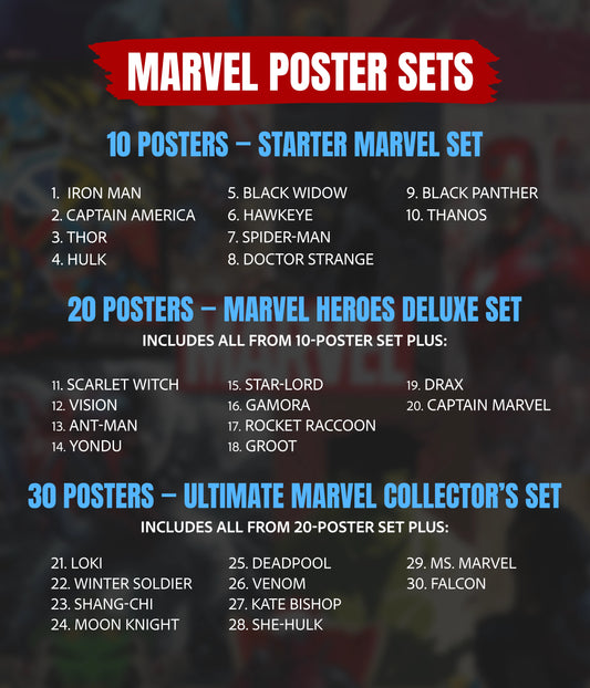 Marvel Cinematic Universe Heroes and Villains Chart - Everanta