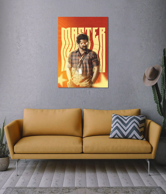 Master Vijay Retro Style Wall Poster on Wall - Poster Voster