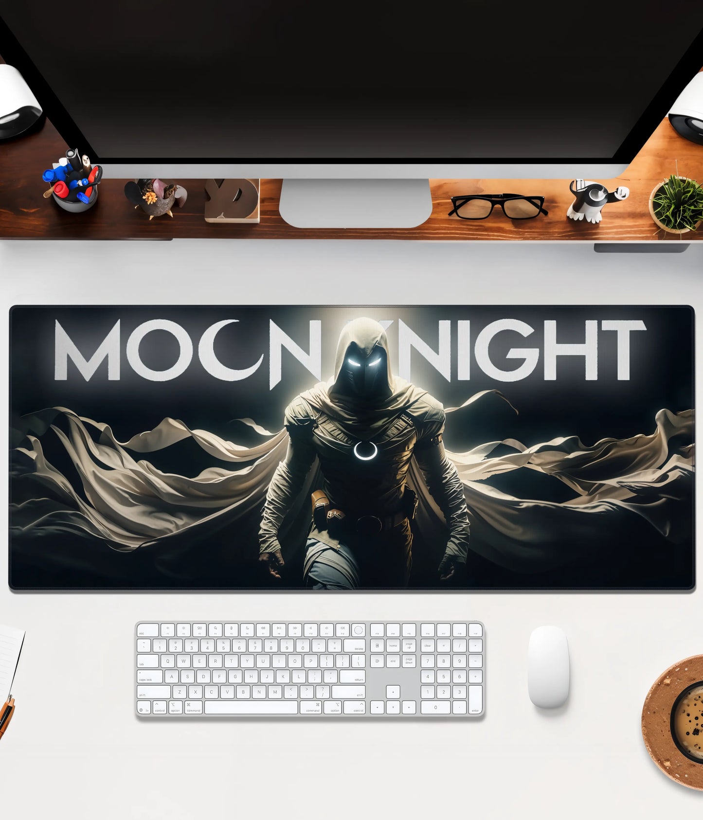 Moon Knight Desk Mat – Extended Gaming & Office Mouse Pad Front Image - Everanta