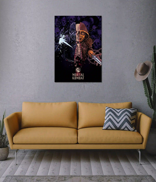 Mortal Kombat Split Skull Poster on Wall - Everanta