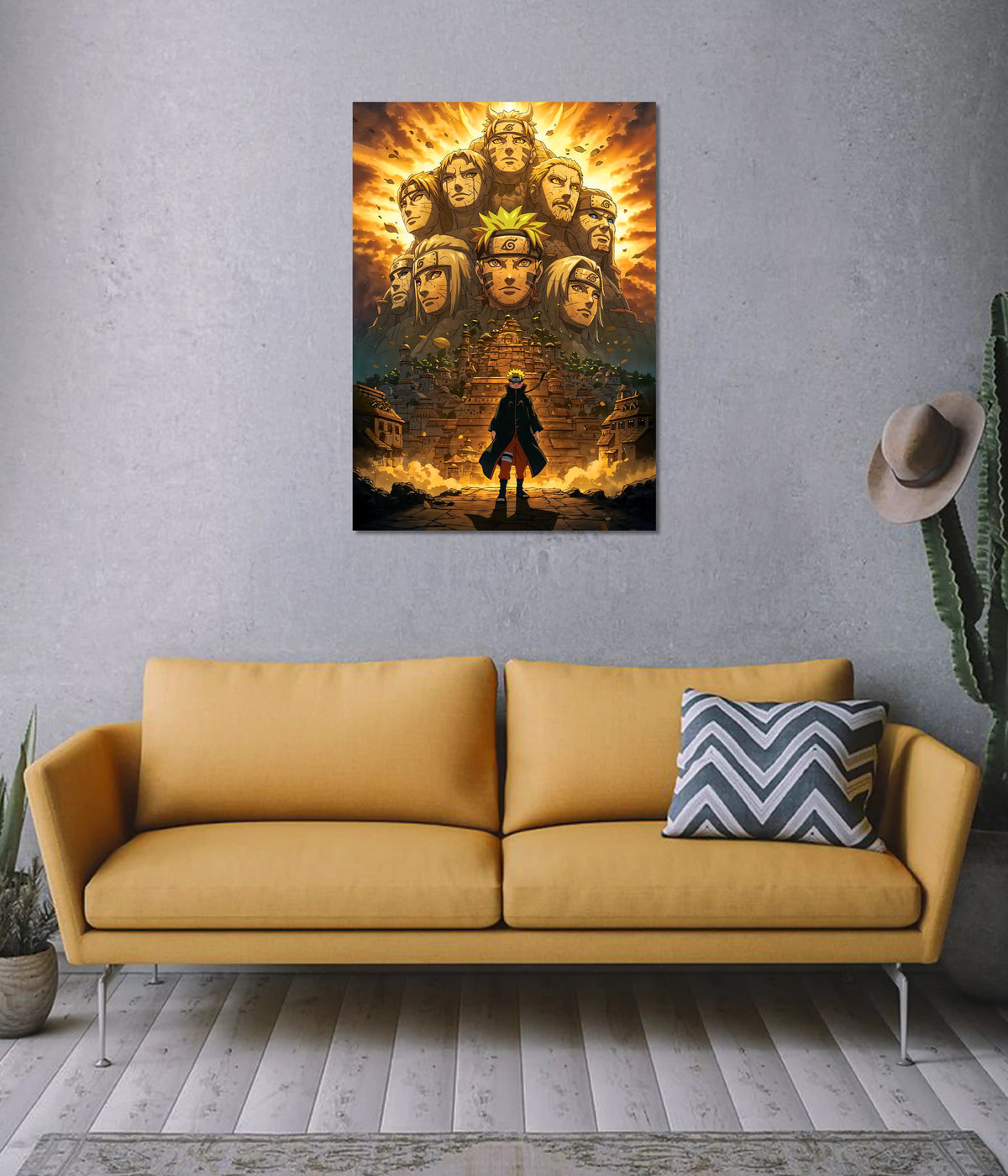 Naruto Hokage Mountain Legacy Poster on Wall - Everanta