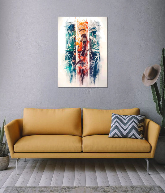 Naruto Sasuke Kakashi Trio Poster on Wall - Everanta