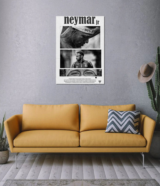 Neymar Jr – Focus, Fire & Football Legacy Poster on Wall - Everanta