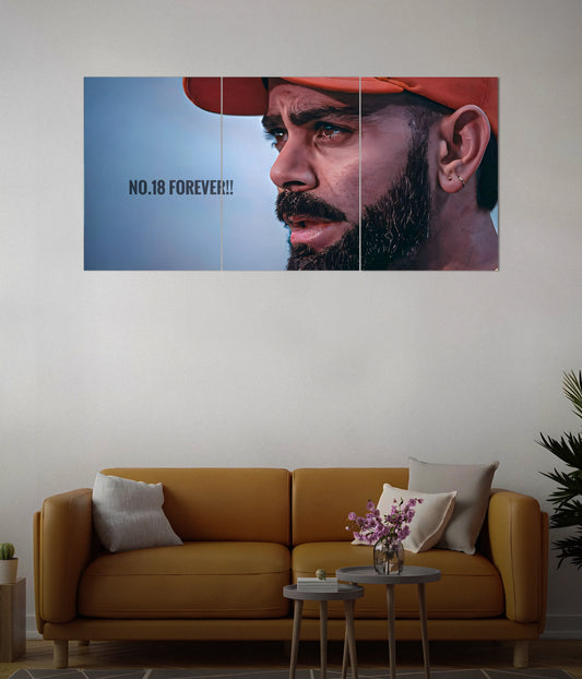 No.18 Forever – Virat Kohli Split Wall Poster in Living Room - Everanta