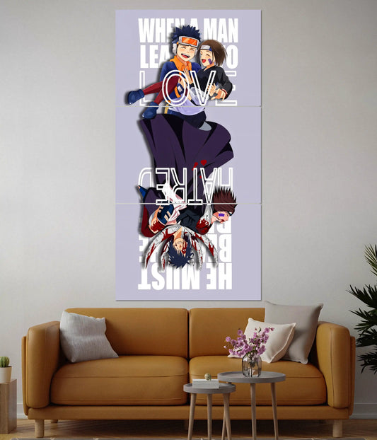 Obito & Rin Split Poster - Naruto Anime - Everanta