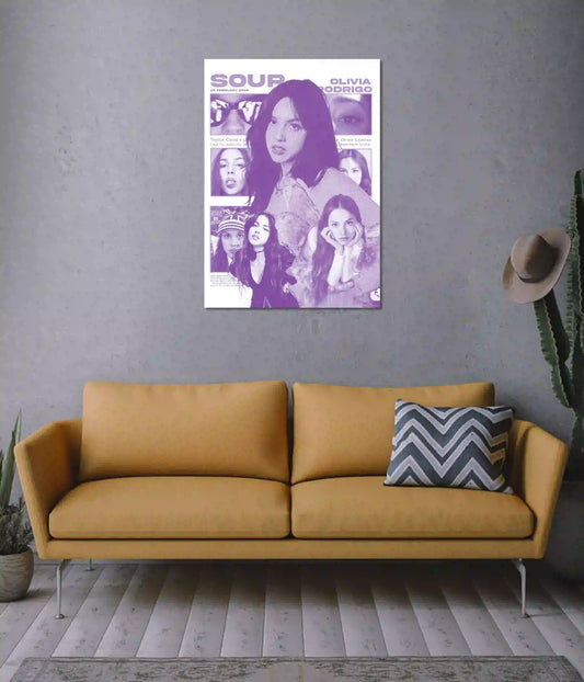 Olivia Rodrigo SOUR Aesthetic Wall Poster on Wall - Everanta