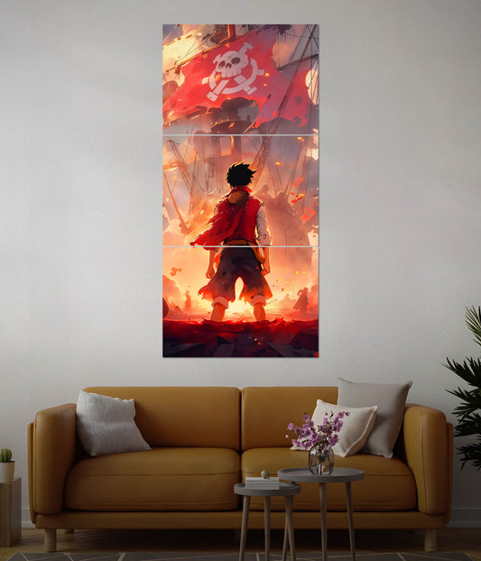 One Piece Luffy Pirate Ship – Anime Split Wall Poster Main Image - Everanta