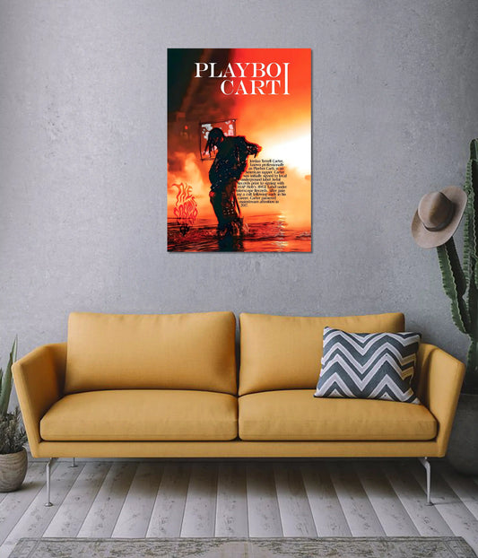 Playboi Carti Rage Aesthetic Wall Poster on Wall - Everanta