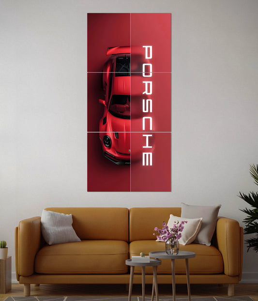Porsche Precision – Vertical Car Split Poster - Buy Online at Everanta