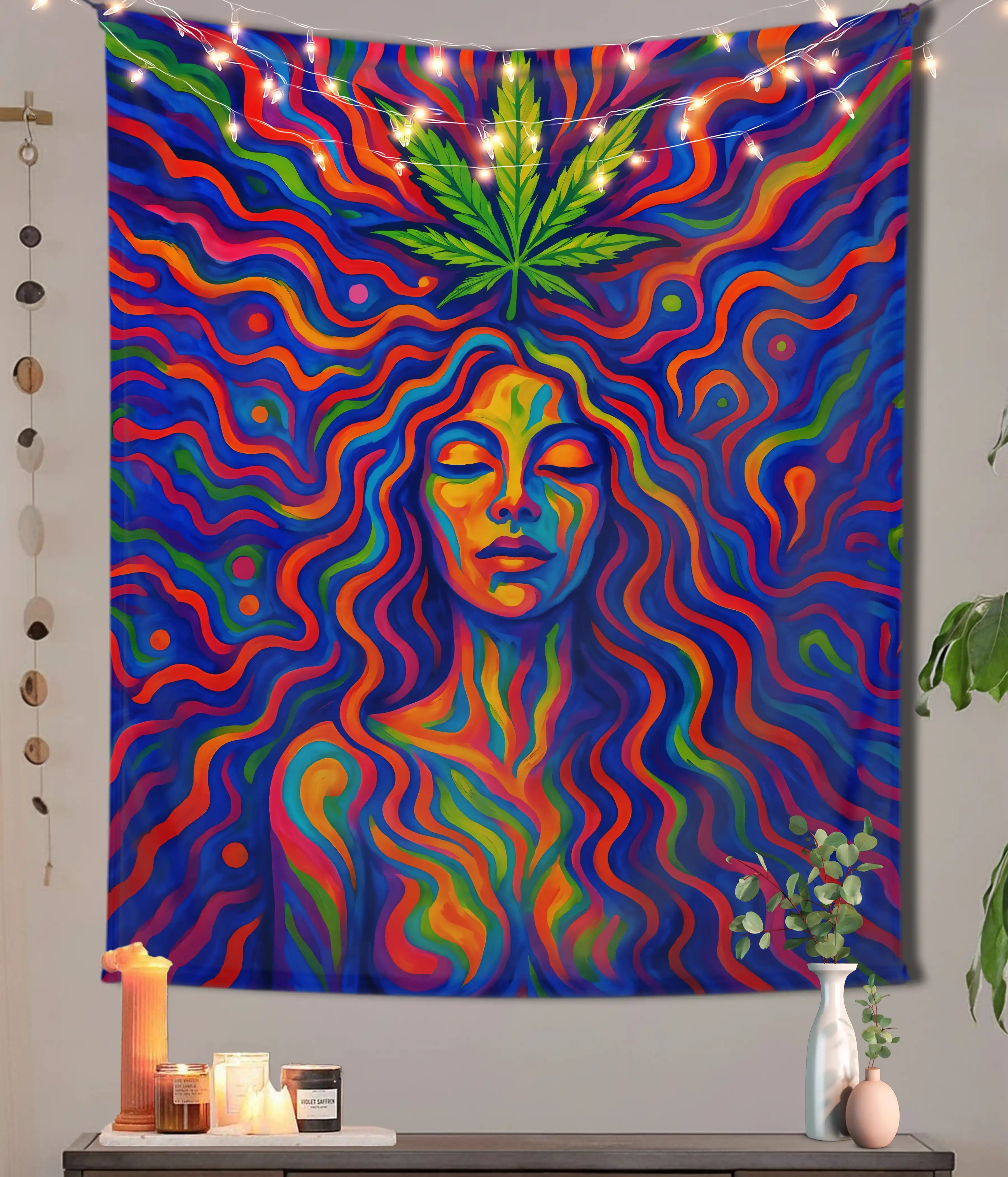 Psychedelic Goddess Trippy Art Wall Tapestry | Everanta
