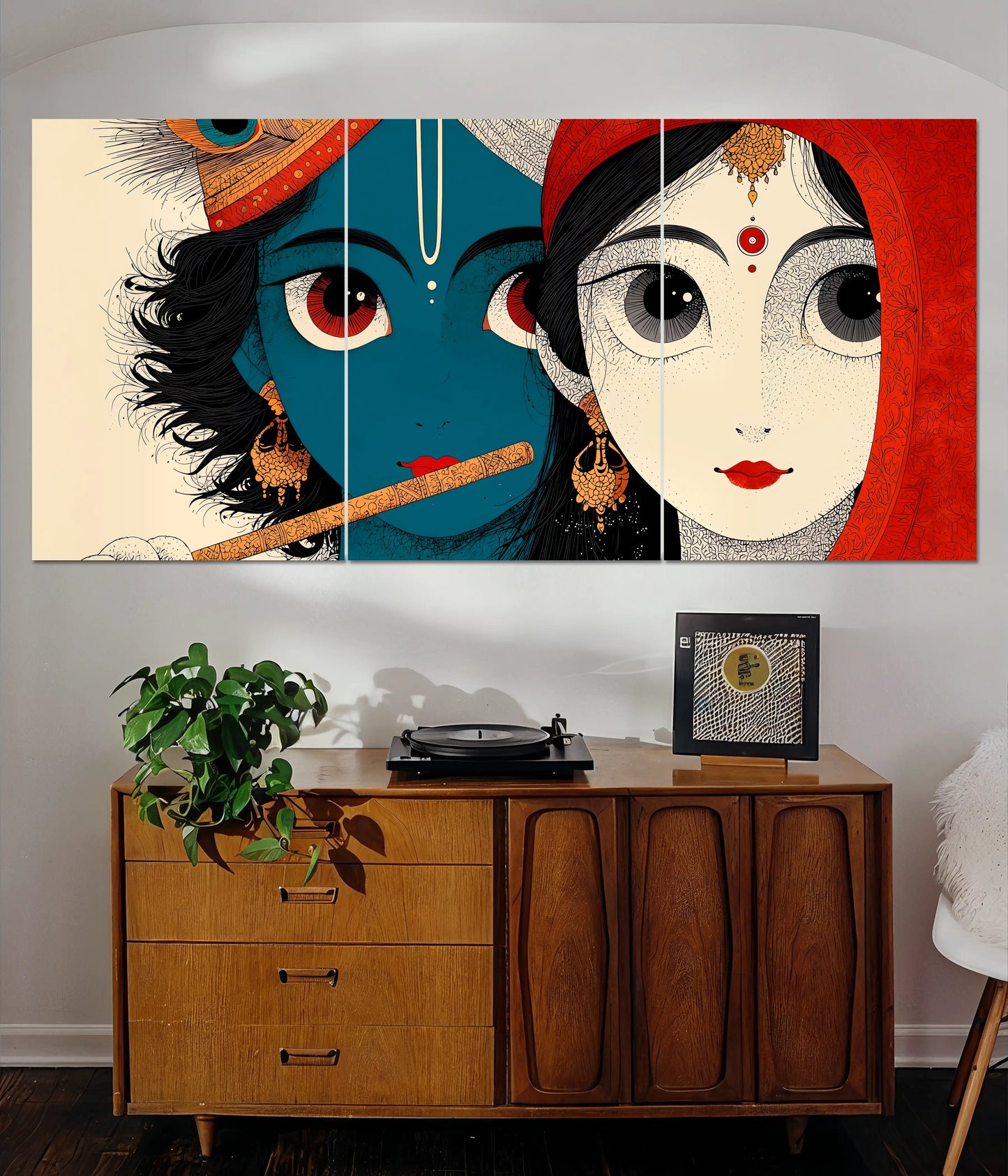Radha Krishna Divine Love Split Wall Poster Main Image - Everanta