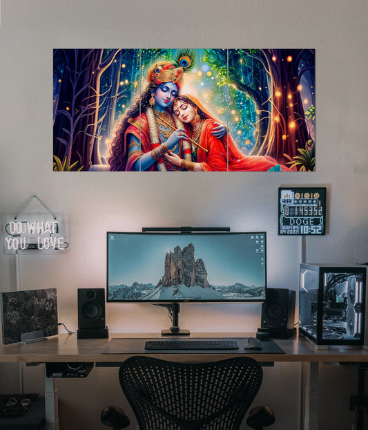 Radha Krishna Eternal Love – Devotional Split Wall Poster Main Image - Everanta