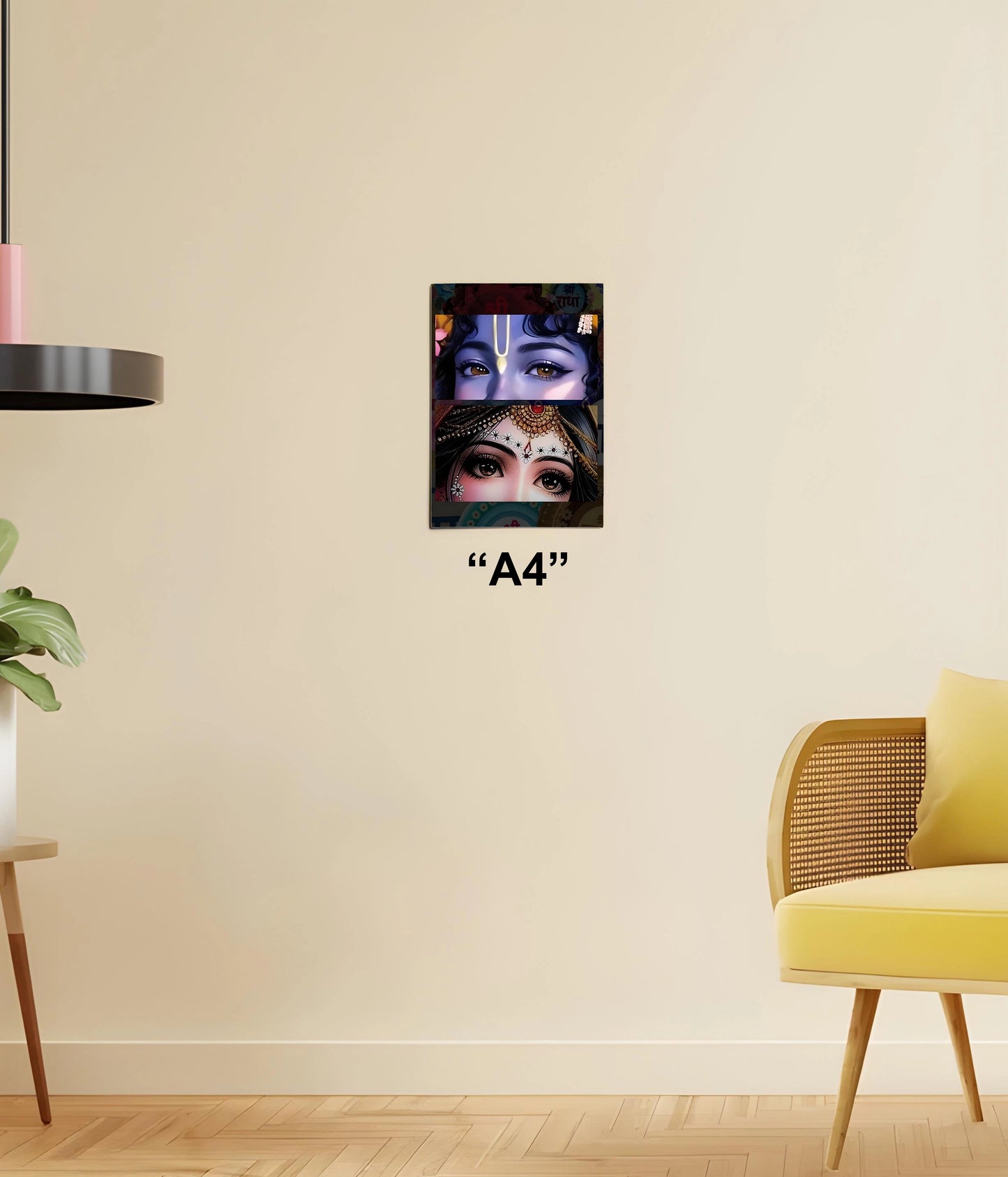 Radha Krishna’s Eyes – A Glimpse of Divine Love Wall Poster A4 Size - Everanta