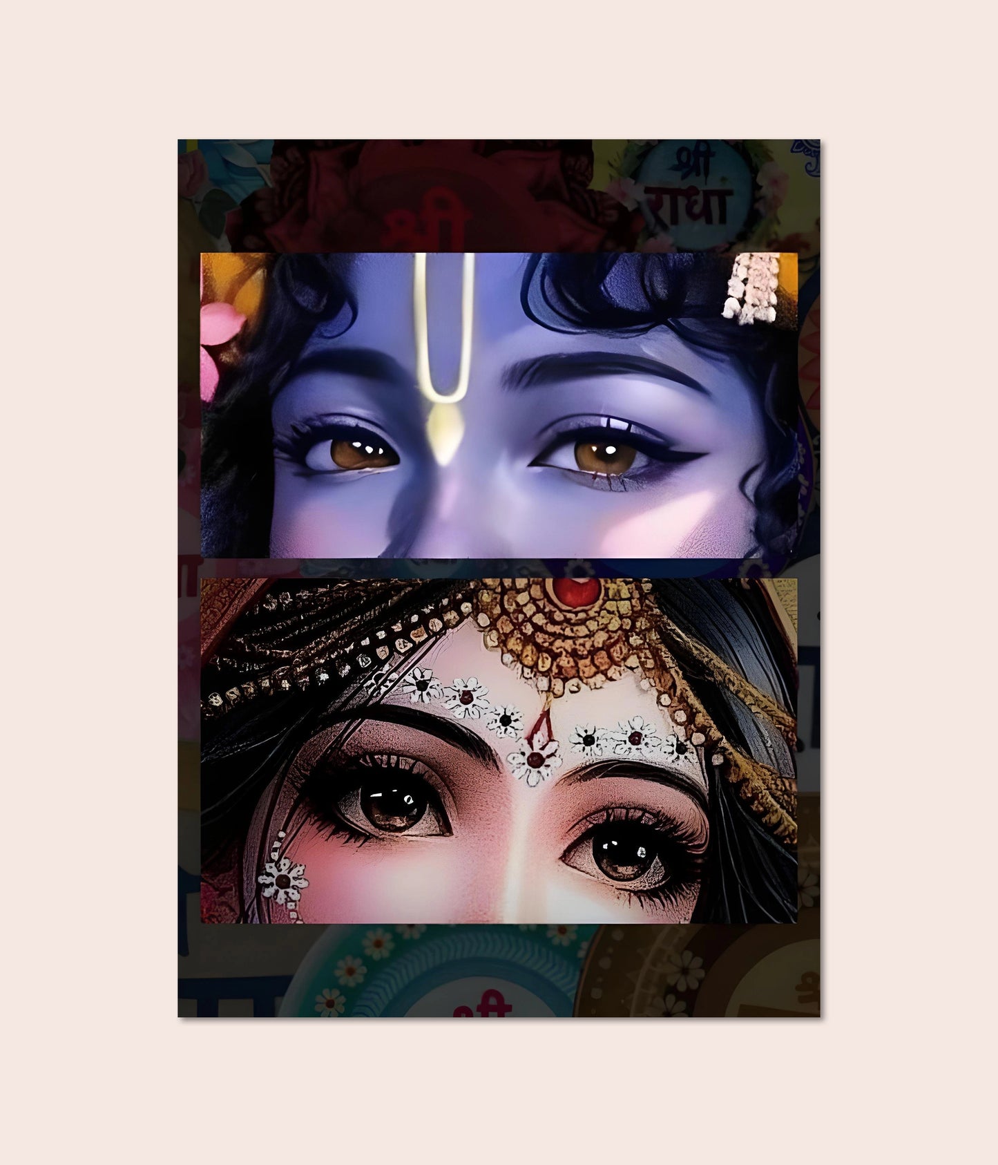 Radha Krishna’s Eyes – A Glimpse of Divine Love Wall Poster Main Image - Everanta