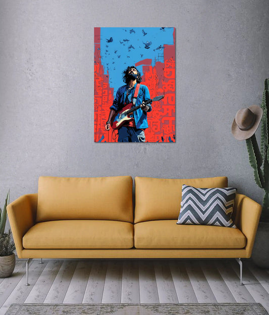 Rockstar Guitarist Movie Inspired Wall Poster on Wall - Everanta
