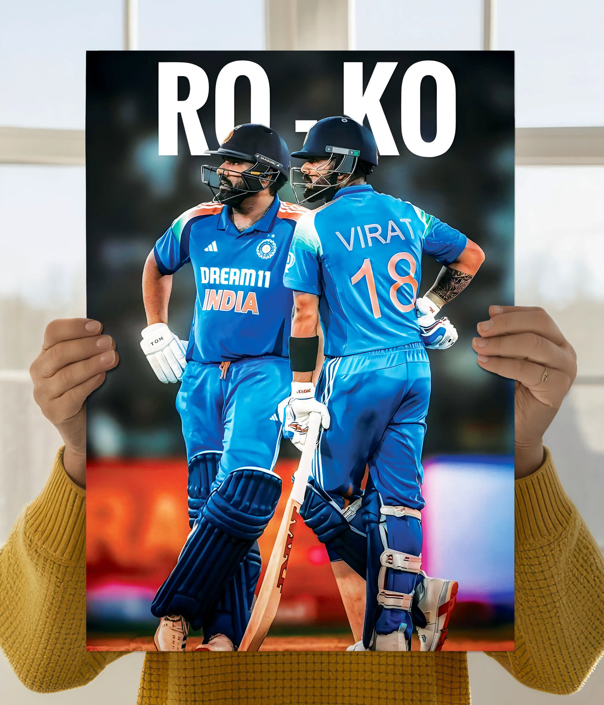 Rohit Sharma × Virat Kohli | RO-KO Cricket Wall Poster Main Image - Everanta