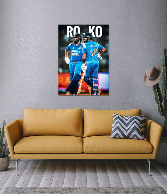Rohit Sharma × Virat Kohli | RO-KO Cricket Wall Poster on Wall - Everanta