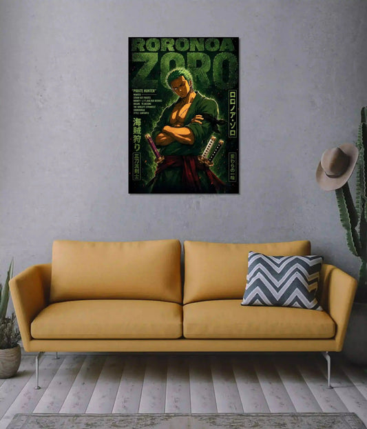 Roronoa Zoro Pirate Hunter Wall Poster on Wall - Everanta