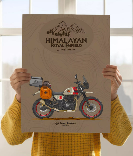 Royal Enfield Himalayan Adventure Poster Holding Image - Everanta