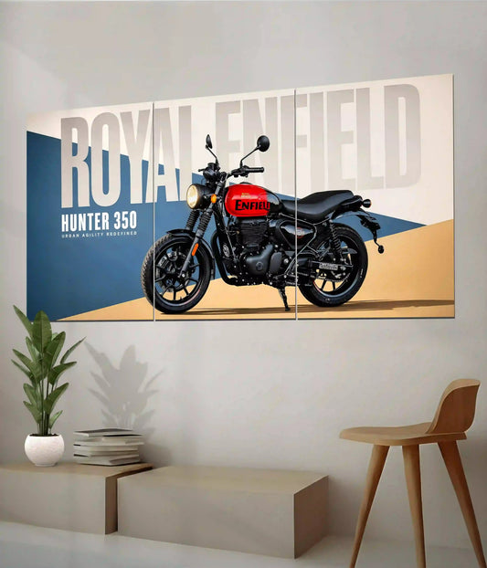 Royal Enfield Hunter 350 Urban Legend Split Poster - Everanta