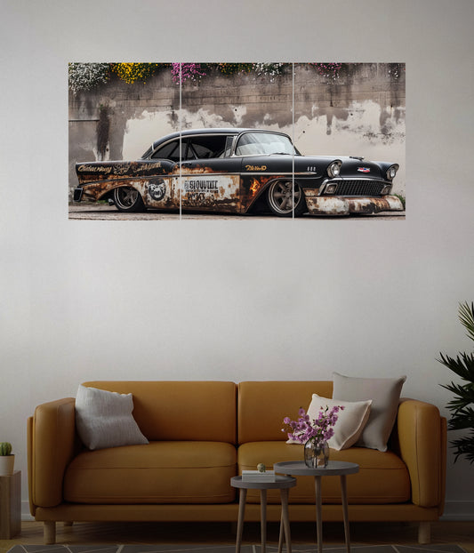 Rustic Chevy Classic – Vintage Car Split Poster Main Image - Everanta