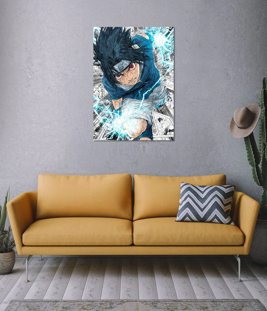Sasuke Chidori Action Poster on Wall - Everanta