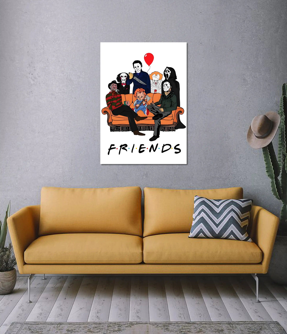 Scary Friends Horror Parody Wall Poster on Wall - Everanta