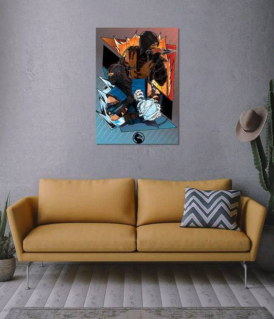 Scorpion vs Sub-Zero - Mortal Kombat Poster on Wall - Everanta